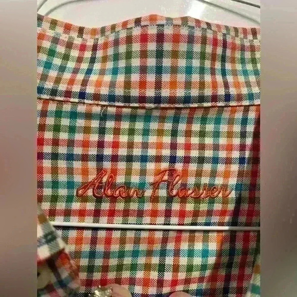 Alan Flusser Multi Color Plaid long sleeve button down plaid - Large fitted - Picture 2 of 5